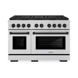 ZLINE Autograph Edition 48 in. 6.7 cu. ft. Paramount Dual Fuel Range with 8 Burner DuoPro? Cooktop and Dual Ovens in Stainless Steel and Matte Black Accents (PSDRZ-48-MB)