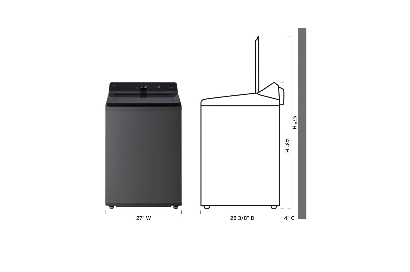 5.0 cu. ft. Mega Capacity Smart Top Load Washer with Impeller, EasyUnload™ & AI Sensing
