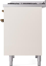 Nostalgie II 40 Inch Dual Fuel Natural Gas Freestanding Range in Antique White with Bronze Trim