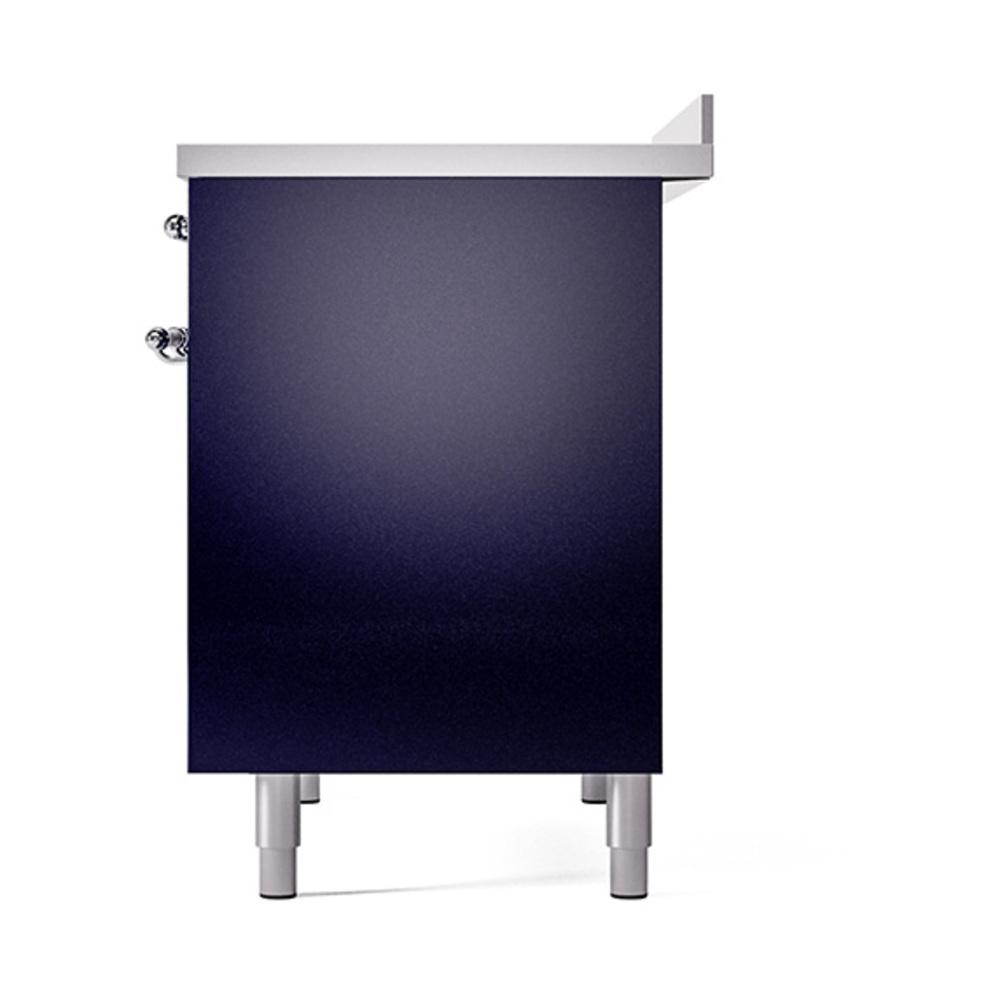 ILVE UNDI406QNMPMBC Nostalgie II Noblesse 40 inch Induction Range (Solid Door, Midnight Blue, Chrome)