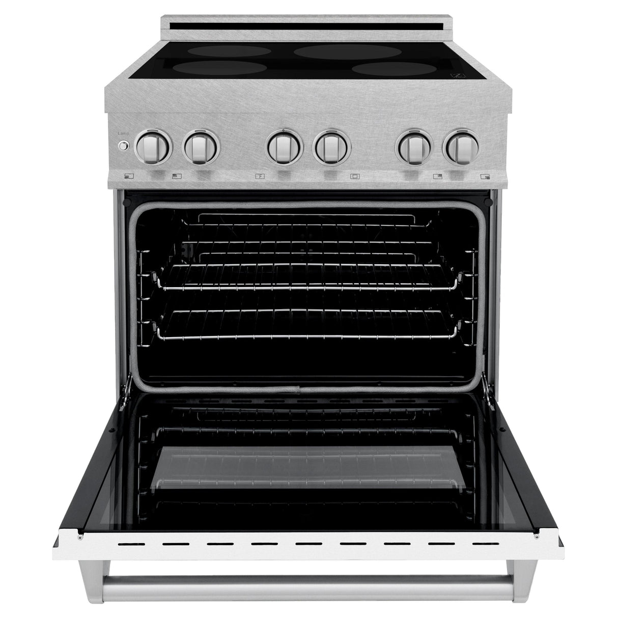 ZLINE 30" 4.0 cu. ft. Induction Range in DuraSnow with a 4 Element Stove and Electric Oven (RAINDS-30) [Color: Black Matte]
