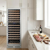 Avanti Refresh Dual-Zone Wine Cooler, 148 Bottle Capacity, Wood Accent Shelves, in Stainless Steel (WCF148DE3S-1)