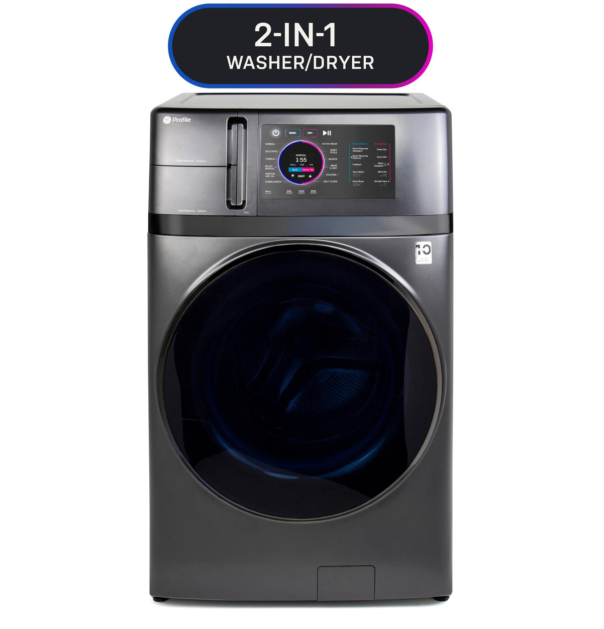 GE Profile ENERGY STAR 4.8 cu. ft. Capacity UltraFast Combo with Ventless Inverter Heat Pump Technology Washer/Dryer