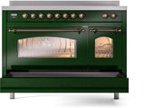Nostalgie II 48 Inch Electric Freestanding Range in Emerald Green with Bronze Trim