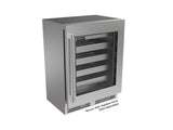 G5 Luxe Shallow Depth- ADA 24" Wine Reserve, Glass Door- Factory Right (Adjustable) Hinge - Indoor/Outdoor Rated