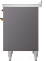 Nostalgie II 40 Inch Electric Freestanding Range in Matte Graphite with Brass Trim