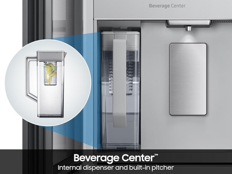 Bespoke 23 cu. ft. Counter Depth 4-Door French Door Refrigerator with AI Family Hub™+ & AI Vision Inside™ in Charcoal Glass and Stainless Steel