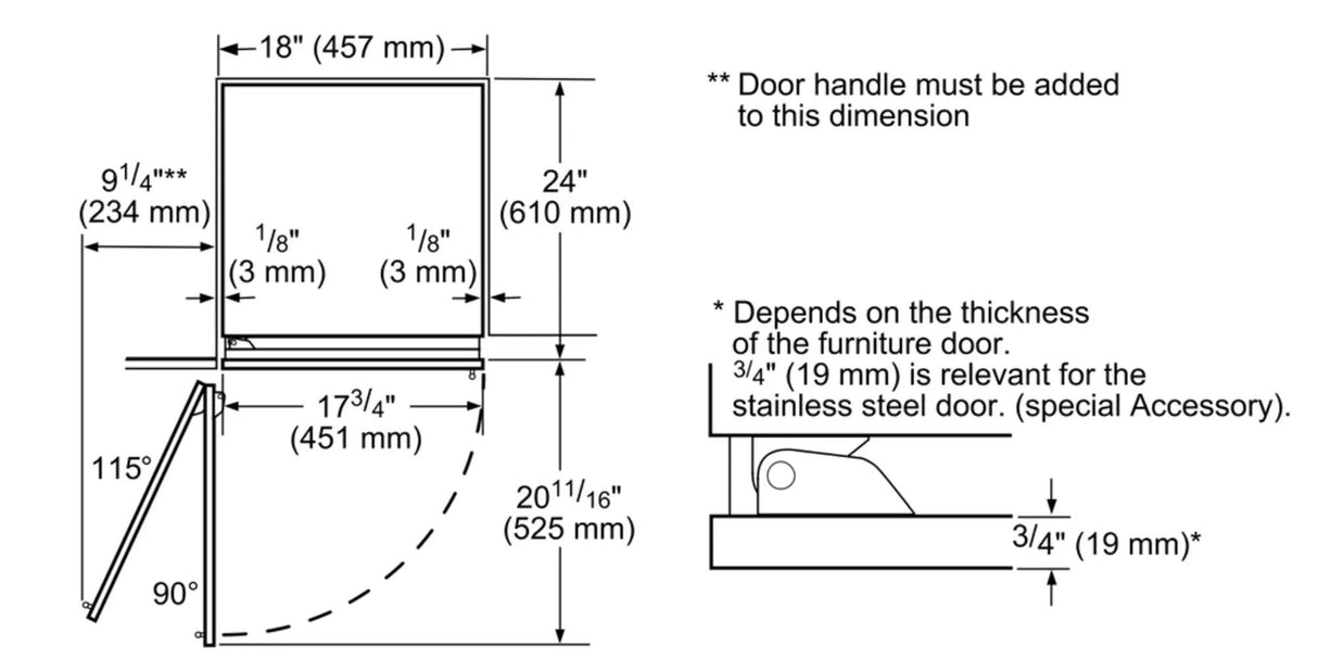 Benchmark™ Built-in Freezer 18'' Flat Hinge