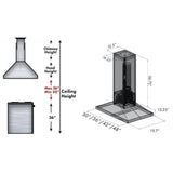 ZLINE 42 in. Wooden Island Mount Range Hood in Walnut - Includes Remote Motor