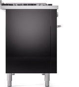 Professional Plus II 48 Inch Dual Fuel Liquid Propane Freestanding Range in Glossy Black with Trim