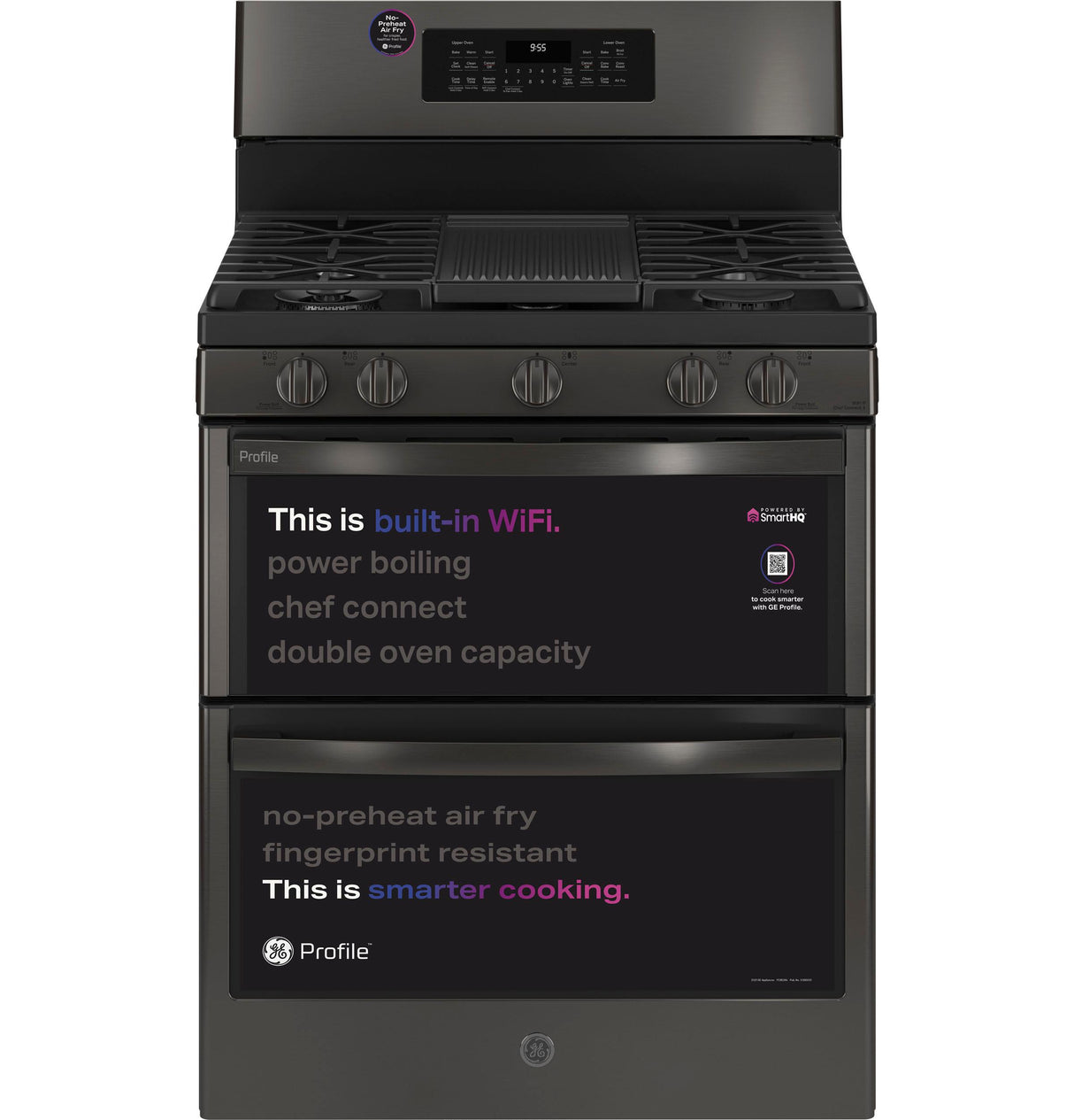 GE Profile™ 30" Free-Standing Gas Double Oven Convection Range with No Preheat Air Fry