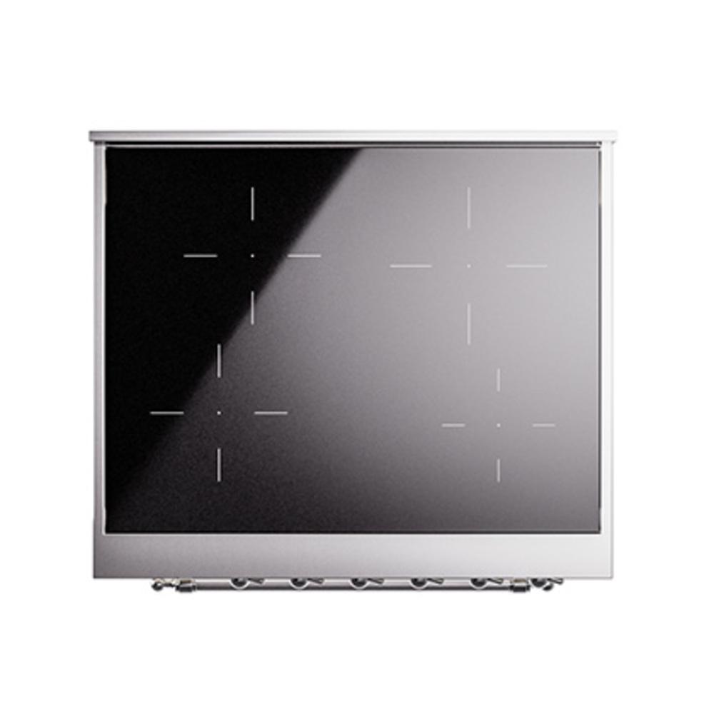 ILVE UNI304NMPAWC Nostalgie II Noblesse 30 inch Induction Range (Triple Glass Door, Antique White, Chrome)