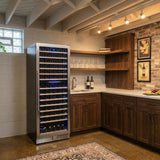 Avanti Refresh Dual-Zone Wine Cooler, 148 Bottle Capacity, Wood Accent Shelves, in Stainless Steel (WCF148DE3S-1)