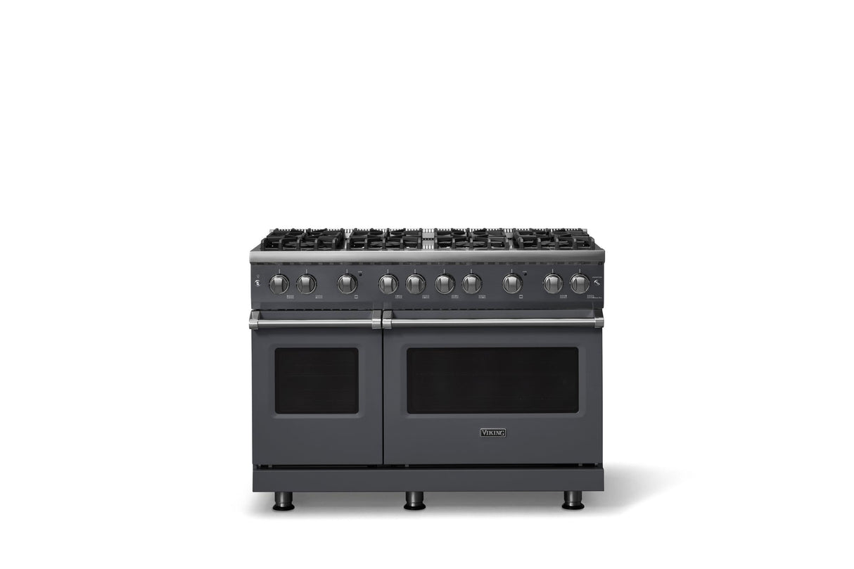48"W. Sealed Burner Gas Range (Burner: 8b, Finish: Cast Black, Trim: Polished Chrome, Fuel: Natural Gas)