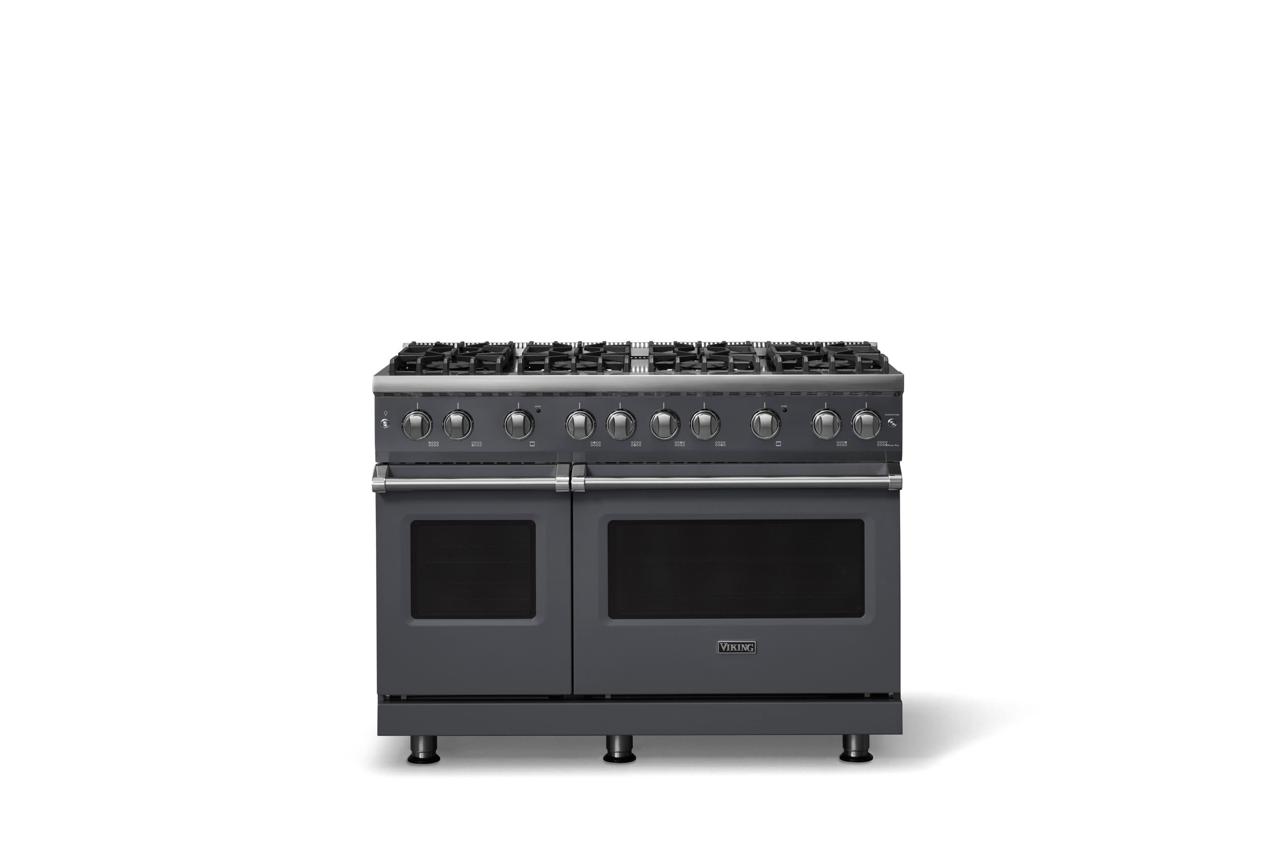 48"W. Sealed Burner Gas Range (Burner: 8b, Finish: Cast Black, Trim: Polished Chrome, Fuel: Propane)