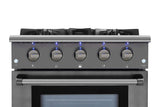 30 Inch Professional Gas Range In Black Stainless Steel