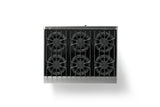 36"W. Open Burner Gas Range (Finish: Daffodil, Trim: Brushed Brass, Fuel: Natural Gas)