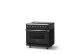 36"W. Induction Range (Finish: Antique Bronze, Trim: Polished Chrome)
