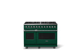 48"W. Dual Fuel Range (Burner: 8b, Finish: Ivy, Trim: Polished Chrome, Fuel: Propane)
