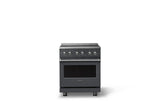 30"W. Electric Range (Finish: Cast Black, Trim: Polished Chrome)