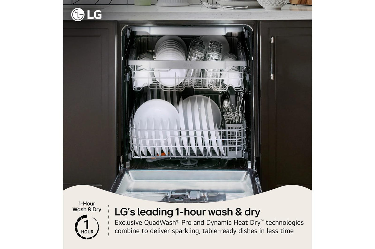 Smart FlushFit™ Top Control Dishwasher with 1-Hour Wash & Dry, QuadWash® Pro, TrueSteam® and Dynamic Heat Dry™ w/AutoVent Dry™