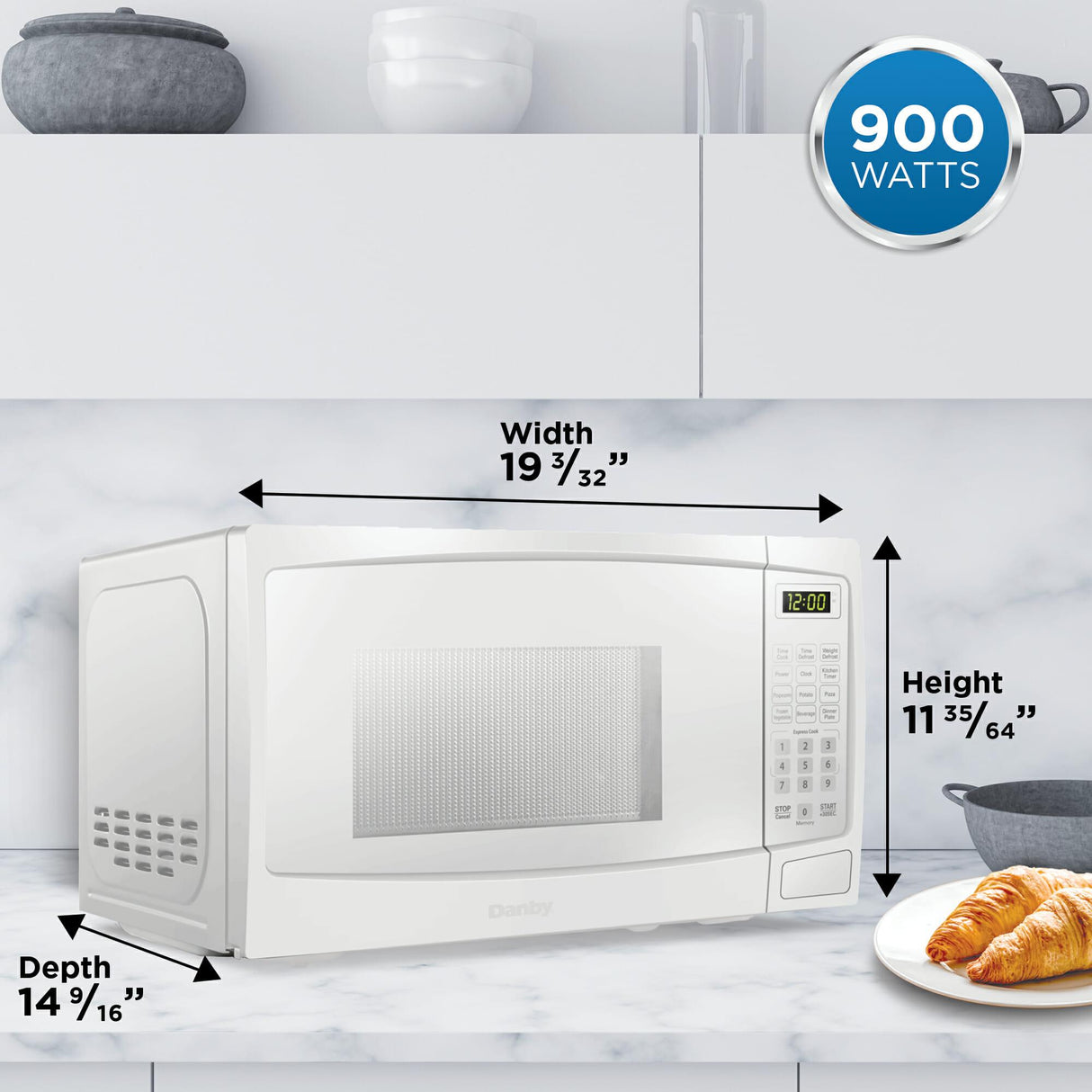 Danby 0.9 cu. ft. Countertop Microwave in White