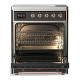 ILVE UMIB30QNR3MGP Majestic III 30 inch Induction Range with 4 Elements, 4 cu. ft. Oven Capacity (Solid Door, Graphite Matte, Copper)