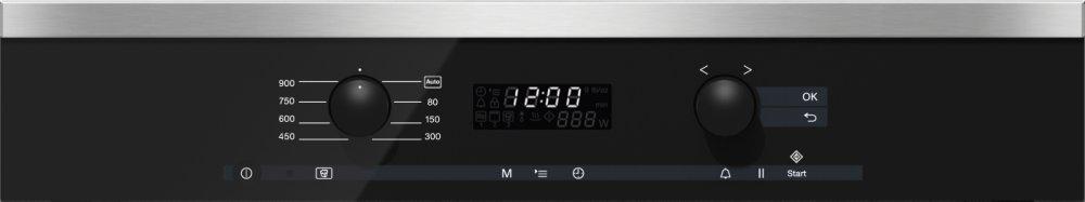 M 6160 TC - Built-in microwave oven with controls along the top for optimal combination possibilities.