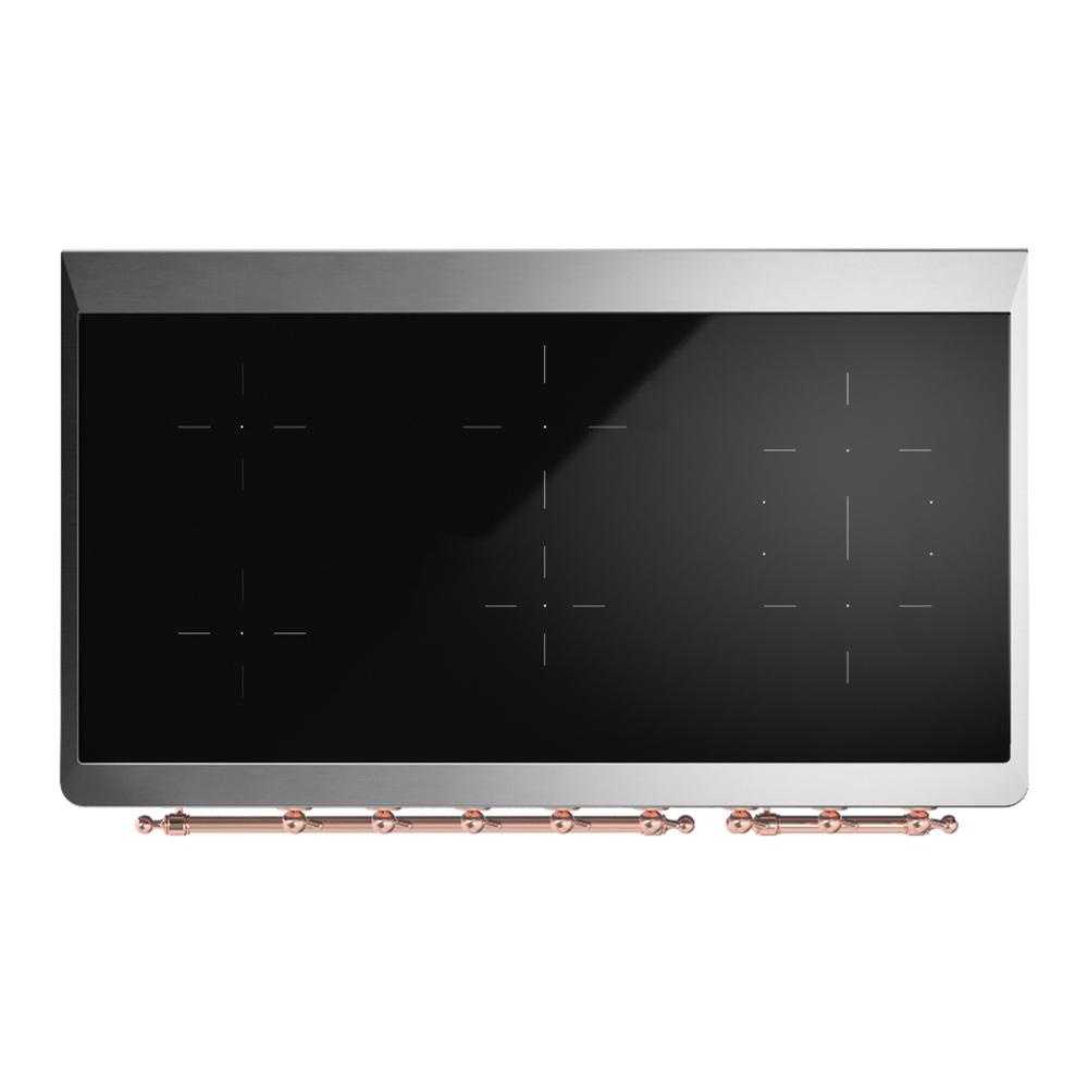 ILVE UMIB48QNR3BGP Majestic III 48 inch Induction Range with 6 Elements, 5.02 cu. ft. Total Oven Capacity (Solid Door, Blue Grey, Copper)