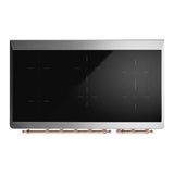 ILVE UMIB48QNR3BGP Majestic III 48 inch Induction Range with 6 Elements, 5.02 cu. ft. Total Oven Capacity (Solid Door, Blue Grey, Copper)