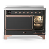 ILVE UMIB48QNR3MGP Majestic III 48 inch Induction Range with 6 Elements, 5.02 cu. ft. Total Oven Capacity (Solid Door, Graphite Matte, Copper)