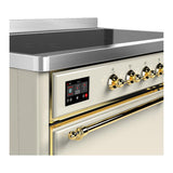 ILVE UMIB48QNR3AWG Majestic III 48 inch Induction Range with 6 Elements, 5.02 cu. ft. Total Oven Capacity (Solid Door, Antique White, Brass)