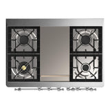 ILVE UMD40FNR3AWC Majestic III 40 inch Dual Fuel Range with 6 Burners and Griddle, Dual Function Burner up to 25,000 BTU (Natural Gas, Triple Glass Door, Antique White, Chrome)
