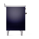 ILVE UNI486QNMPMBB Nostalgie II Noblesse 48 inch Induction Range (Solid Door, Midnight Blue, Burnished)