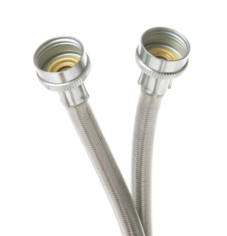 UNIVERSAL 6 FT STAINLESS STEEL WASHING MACHINE HOSES WITH 90 DEGREE ELBOW