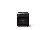 30"W. Dual Fuel Range (Finish: Onyx, Trim: Polished Chrome, Fuel: Natural Gas)
