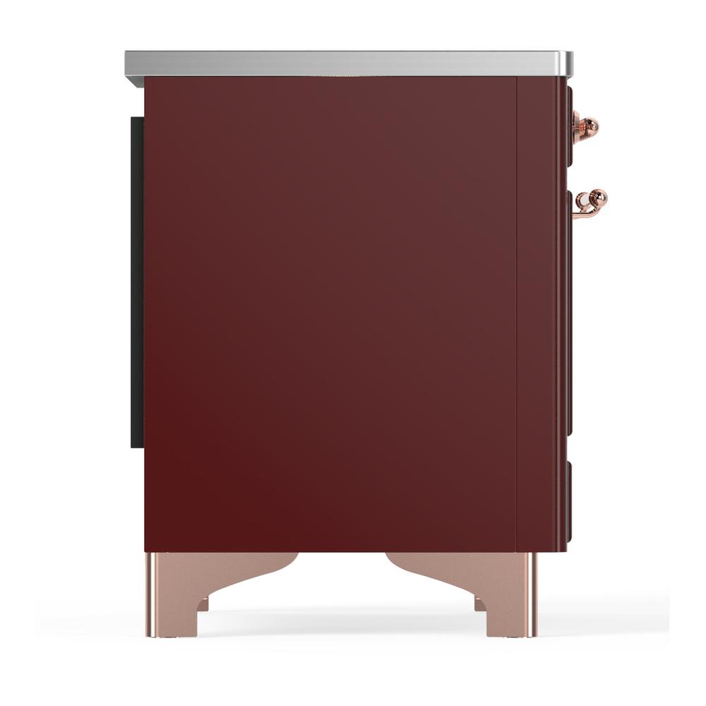 ILVE UMIB36NR3BUP Majestic III 36 inch Induction Range with 6 Elements, 3.5 cu. ft. Total Oven Capacity (Triple Glass Door, Burgundy, Copper)