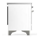 ILVE UMDIB40NR3WHC Majestic III 40 inch Induction Range with 6 Elements, 3.82 cu. ft. Total Oven Capacity (Triple Glass Door, White, Chrome)