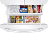 28 cu. ft. Large Capacity 3-Door French Door Refrigerator with Internal Water Dispenser in White