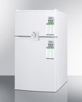 Compact Two-door Refrigerator-freezer With Single Combination Lock, Temperature Alarms and Hospital Grade Cord
