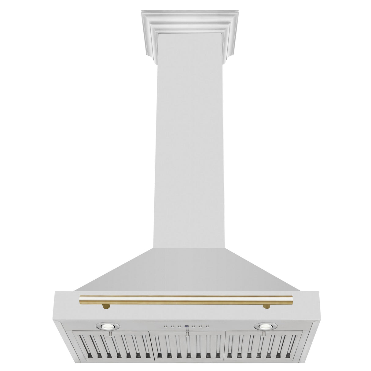 ZLINE 30 in. Autograph Edition Convertible Stainless Steel Range Hood with Stainless Steel Shell and Champagne Bronze Accents (KB4STZ-30-CB) [Color: Gold Accents]