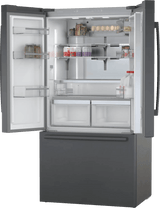 800 Series French Door Bottom Mount Refrigerator 36" Black Stainless Steel