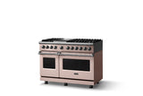 48"W. Dual Fuel Range (Burner: 6g, Finish: Blush, Trim: Polished Chrome, Fuel: Natural Gas)