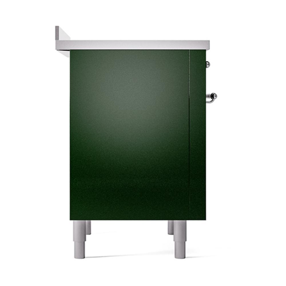 ILVE UNI366QNMPEGC Nostalgie II Noblesse 36 inch Induction Range (Solid Door, Emerald Green, Chrome)