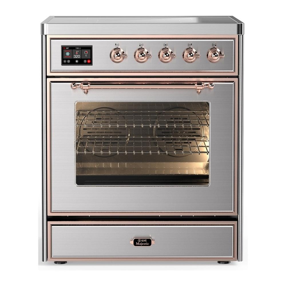 ILVE UMIB30NR3SSP Majestic III 30 inch Induction Range with 4 Elements, 4 cu. ft. Oven Capacity (Triple Glass Door, Stainless Steel, Copper)