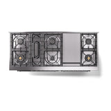 ILVE UN60FNMPBKCLP Nostalgie II Noblesse 60 inch Dual Fuel Range (9 Sealed Burners + Griddle, Liquid Propane, Triple Glass Door, Glossy Black, Chrome)