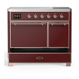 ILVE UMDIB40QNR3BUP Majestic III 40 inch Induction Range with 6 Elements, 3.82 cu. ft. Total Oven Capacity (Solid Door, Burgundy, Copper)