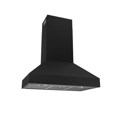 36" Professional Wall Mount Pyramid Range Hood In Black