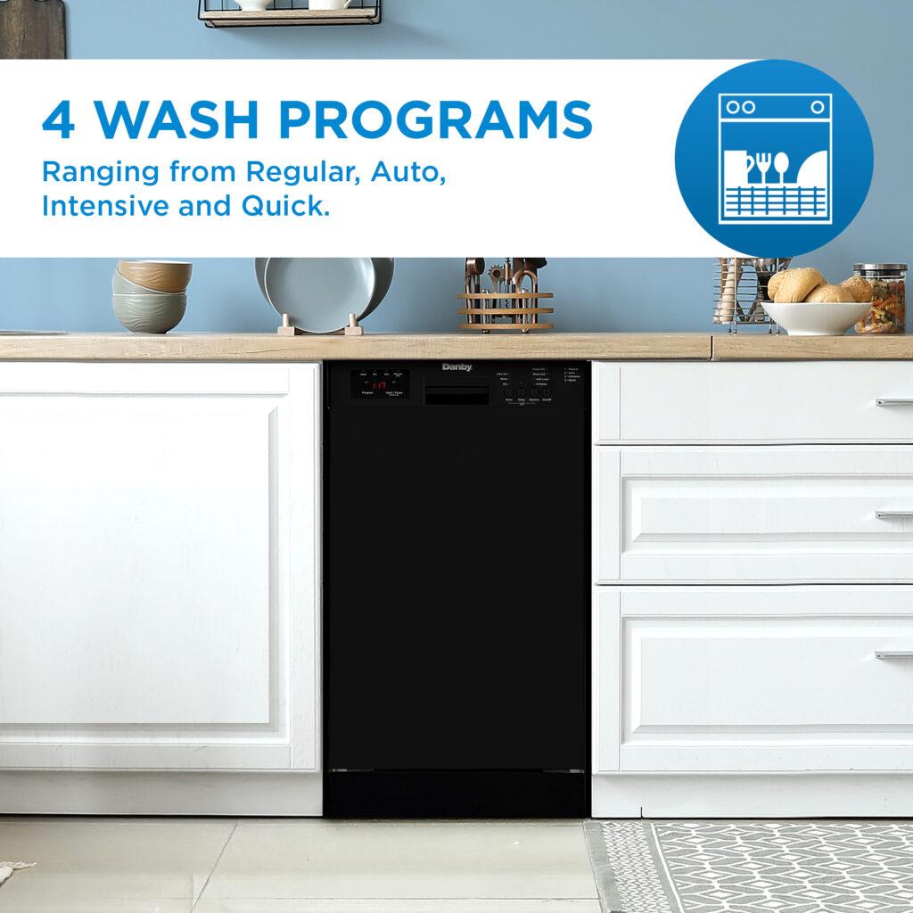 Danby 18" Wide Built-in Dishwasher in Black