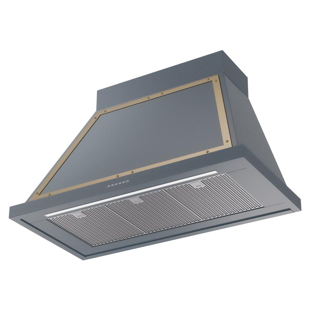 ILVE UANB40BGG Nostalgie Noblesse 40 inch Range Hood (Blue Grey, Brass)